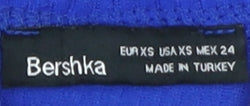 Womens UK Size XS Bershka Blue Cropped Blouse