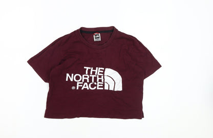 Womens UK Size XS The North Face Red Cropped T-Shirt