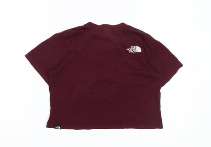 Womens UK Size XS The North Face Red Cropped T-Shirt