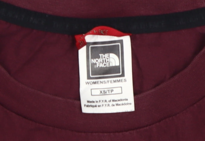 Womens UK Size XS The North Face Red Cropped T-Shirt