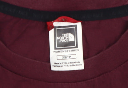 Womens UK Size XS The North Face Red Cropped T-Shirt