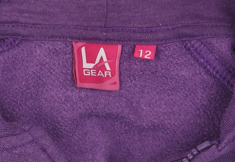 Womens UK Size 12 LA Gear Purple Full Zip Hoodie