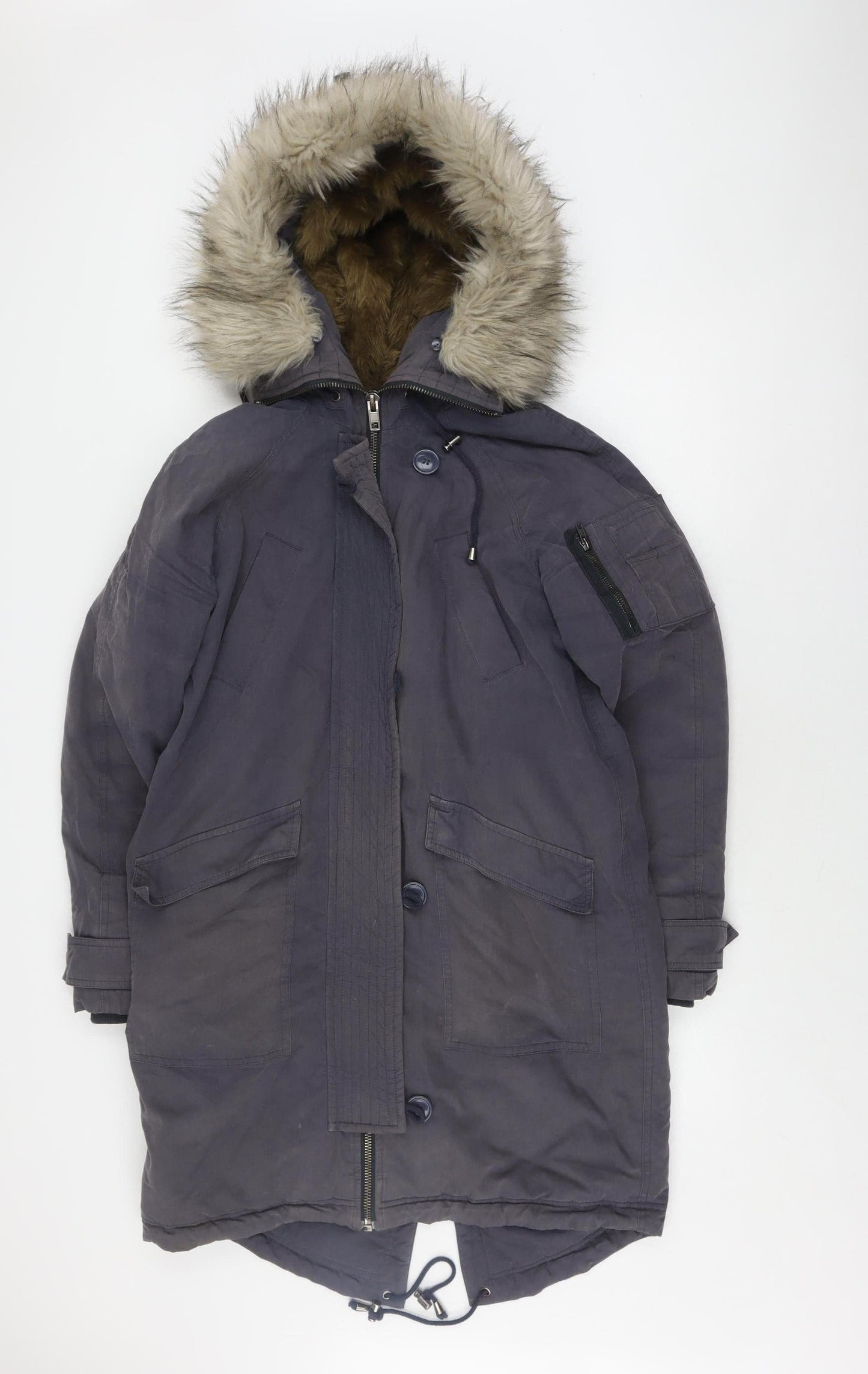 ASOS Men’s Black Parka Jacket, Size 38, Winter-Ready