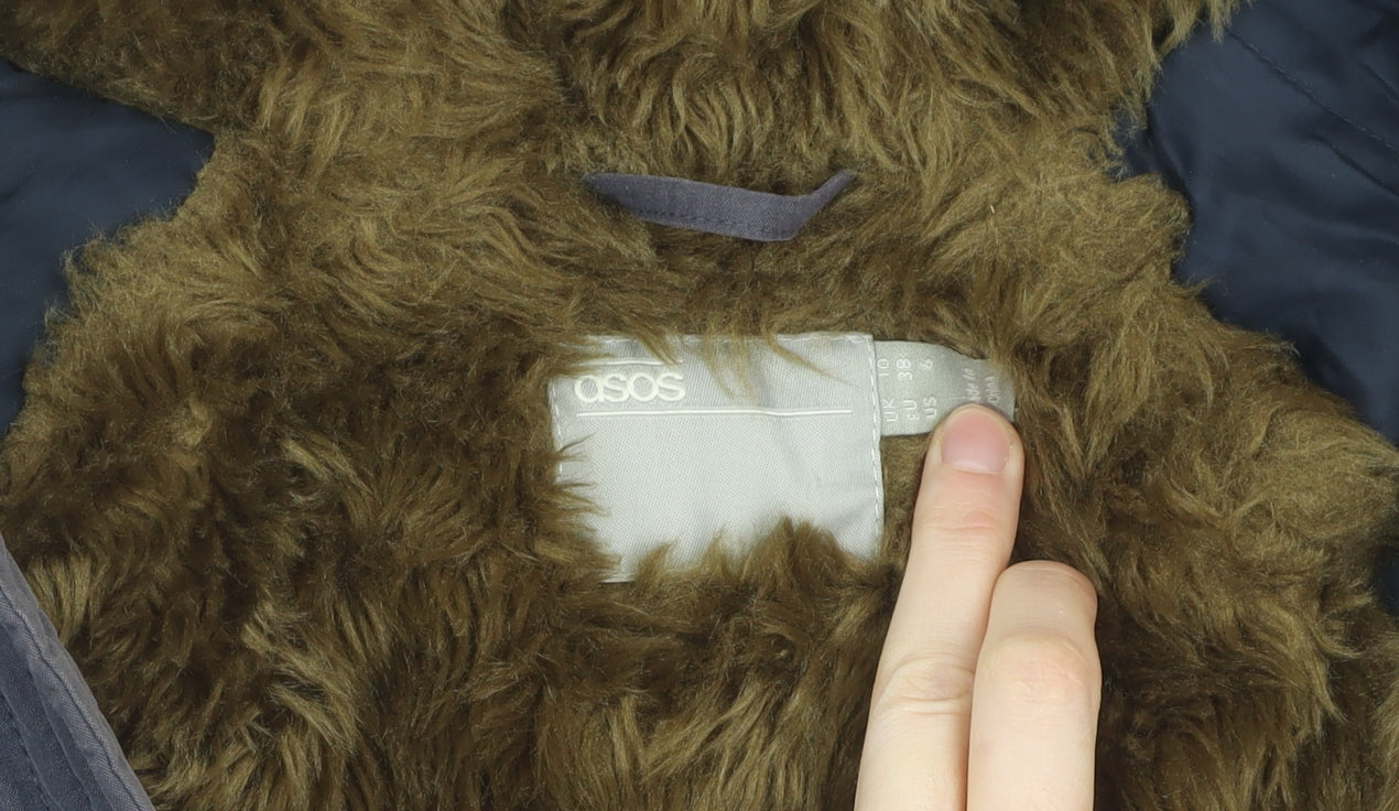 ASOS Men’s Black Parka Jacket, Size 38, Winter-Ready