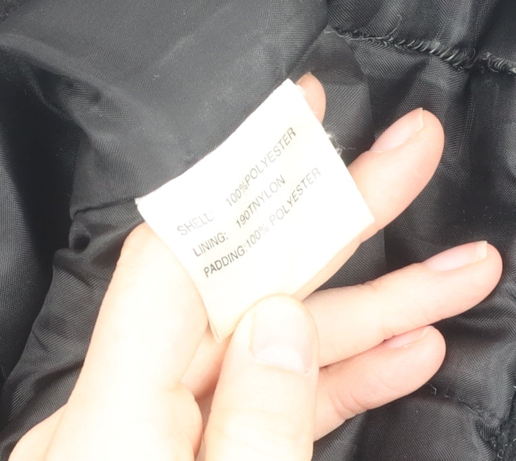 380 Climate Men's Black Hooded Mid-Length Jacket with Zip Size XL