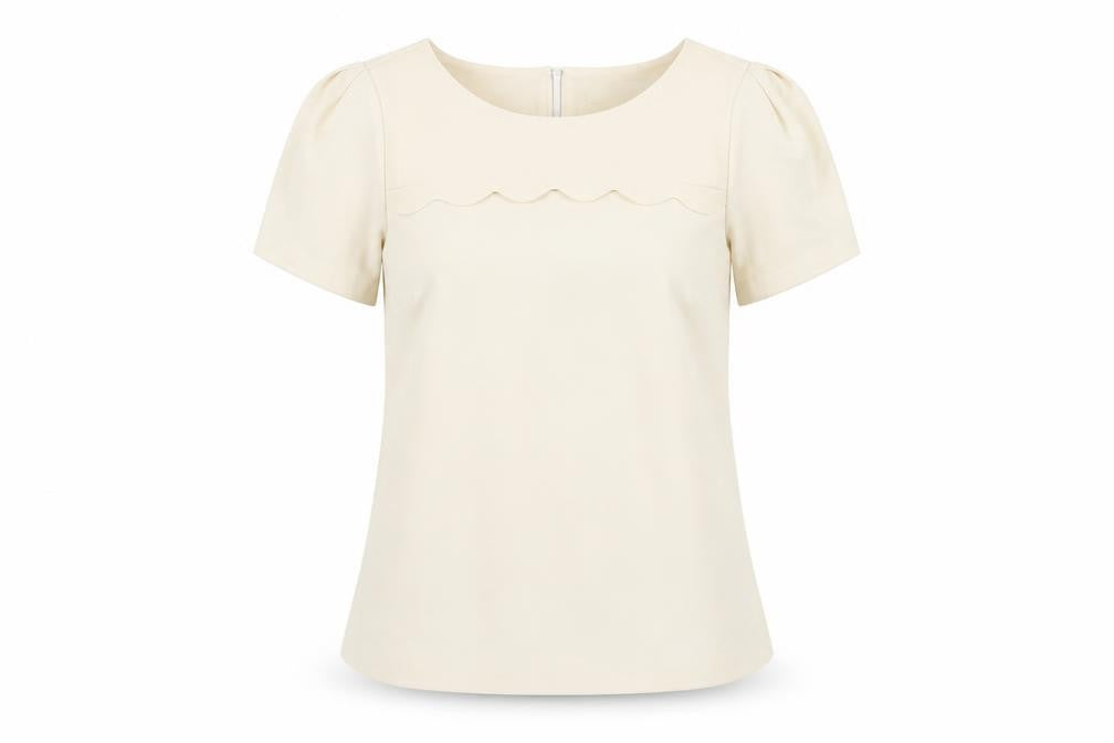 Womens UK Size 10 Oasis Ivory Basic Blouse