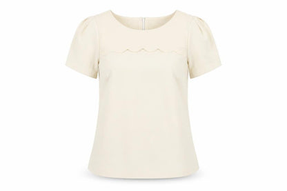 Womens UK Size 10 Oasis Ivory Basic Blouse