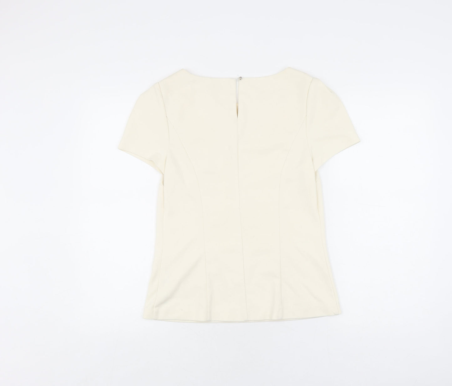Womens UK Size 10 Oasis Ivory Basic Blouse