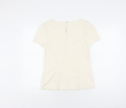Womens UK Size 10 Oasis Ivory Basic Blouse