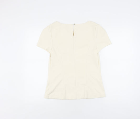 Womens UK Size 10 Oasis Ivory Basic Blouse