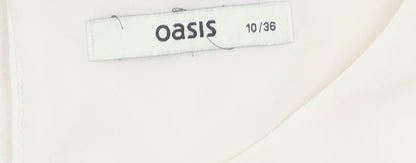 Womens UK Size 10 Oasis Ivory Basic Blouse