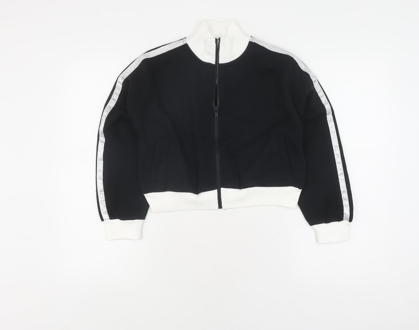 Marks and Spencer Girls Black Full Zip Jumper 10-11 Years