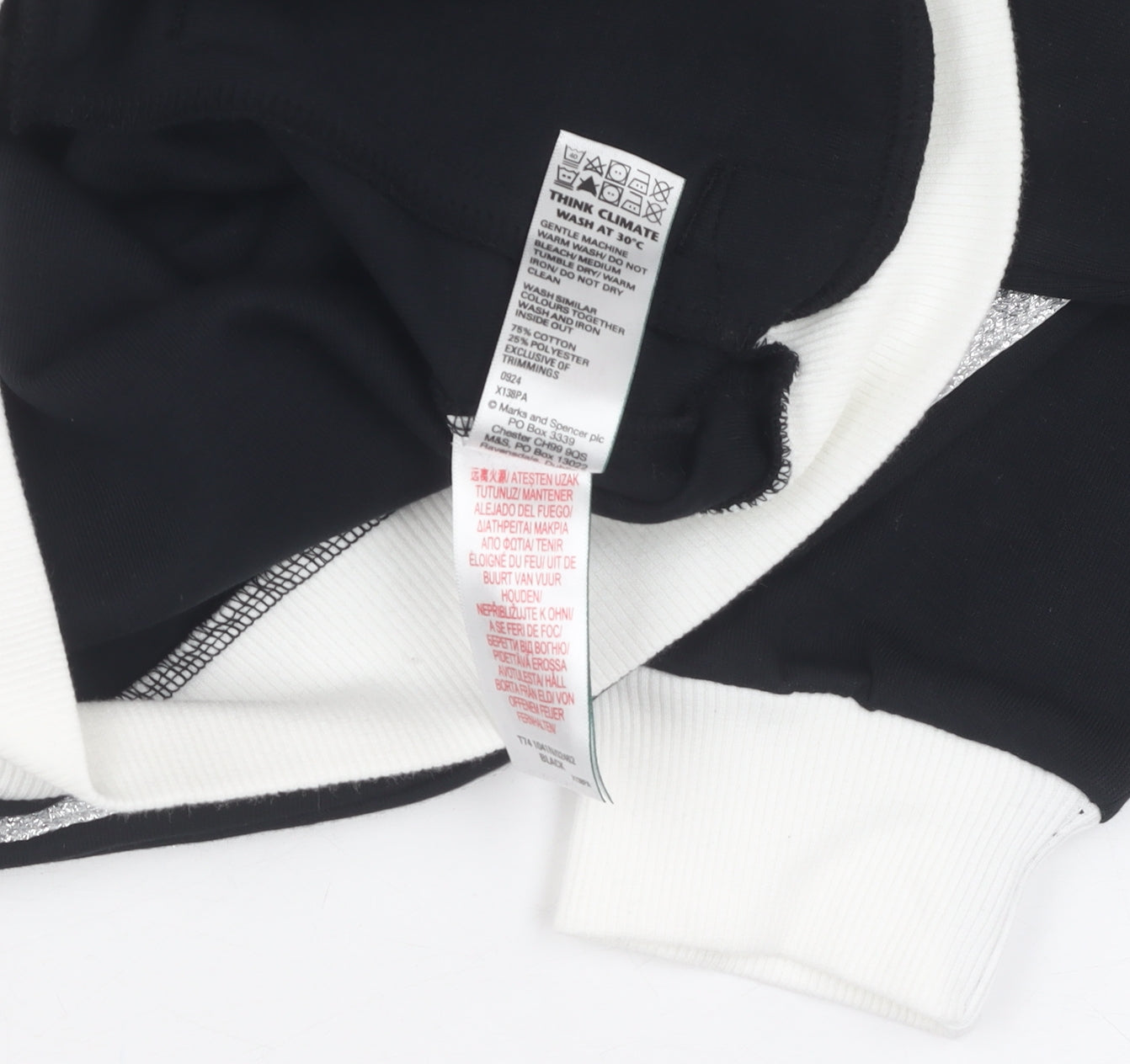 Marks and Spencer Girls Black Full Zip Jumper 10-11 Years