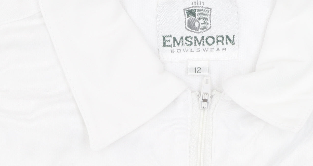 Emsmorn Unisex White Polo Shirt Size 12