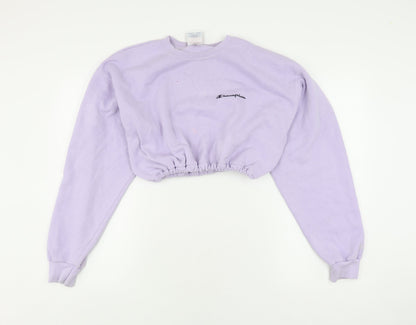 Champion Women's Purple Fleece Pullover Sweatshirt L