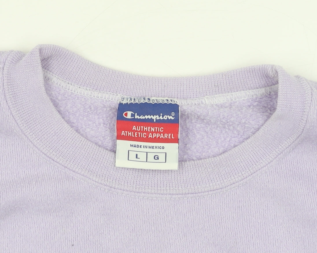 Champion Women's Purple Fleece Pullover Sweatshirt L