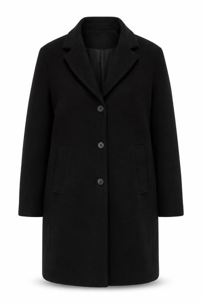 Womens UK Size L H&M Black Overcoat