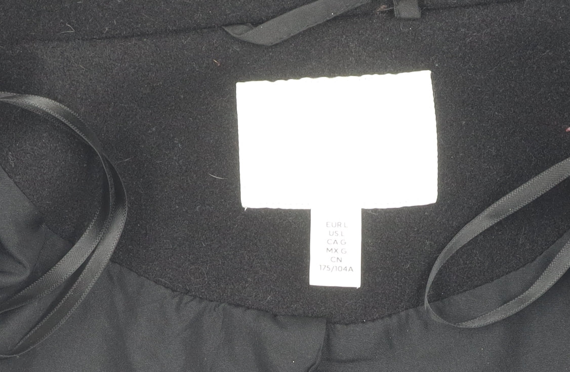 Womens UK Size L H&M Black Overcoat
