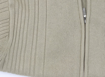 Pole Position Men's Beige Full Zip Jumper Size L
