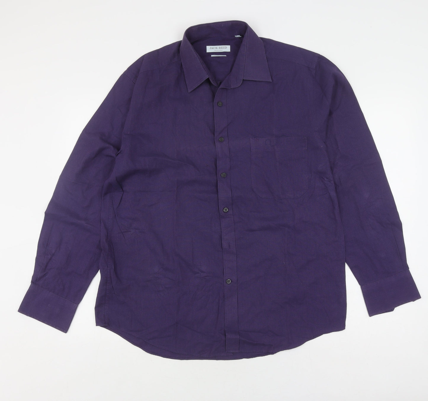 Jack Reid Men's Purple Long Sleeve Shirt 15.5