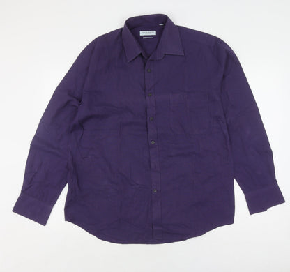 Jack Reid Men's Purple Long Sleeve Shirt 15.5
