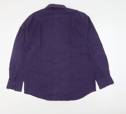 Jack Reid Men's Purple Long Sleeve Shirt 15.5