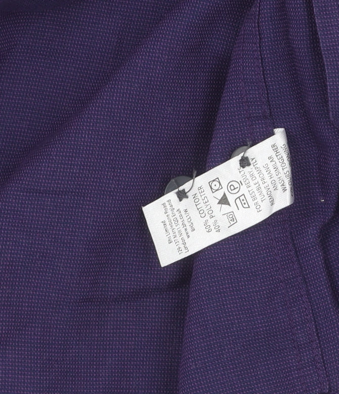 Jack Reid Men's Purple Long Sleeve Shirt 15.5