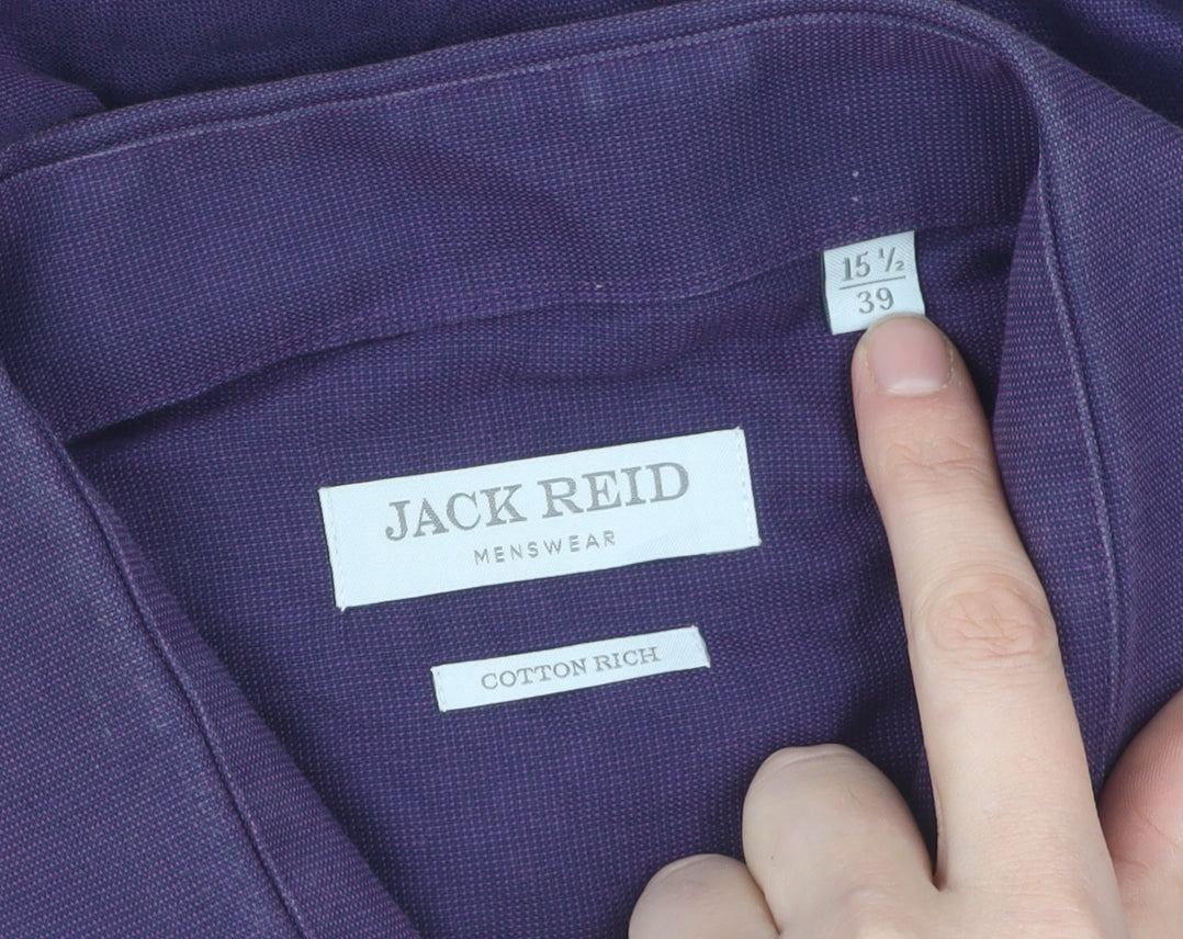 Jack Reid Men's Purple Long Sleeve Shirt 15.5