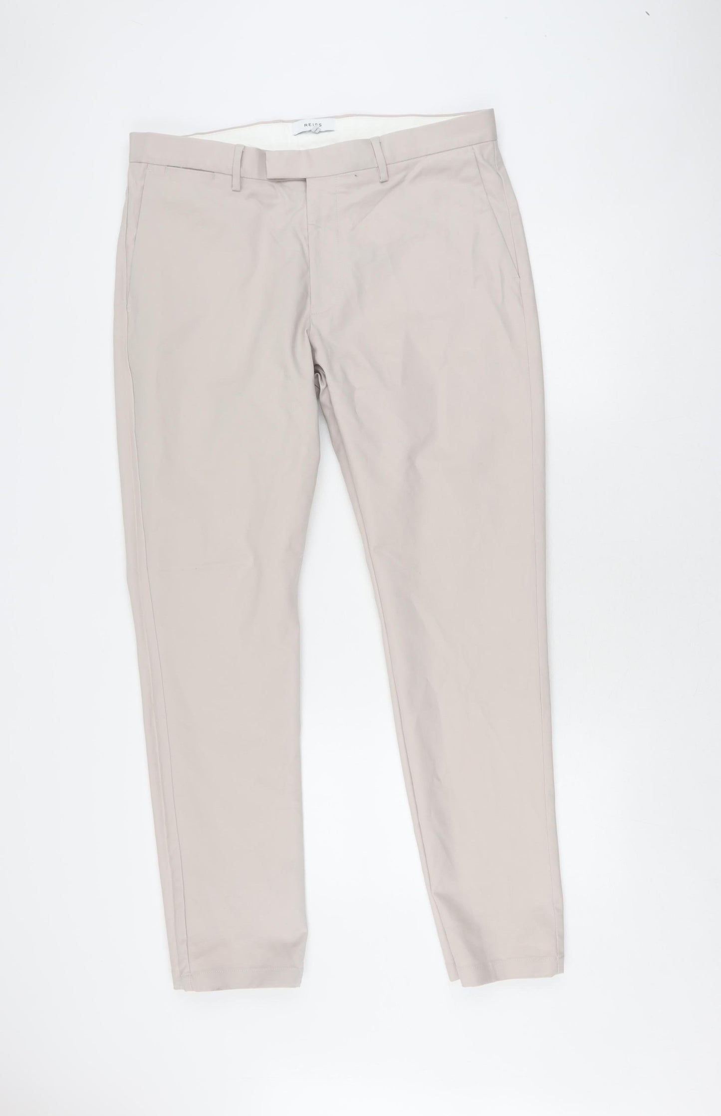Reiss Women's Beige Straight Trousers Size 36 - Business Casual
