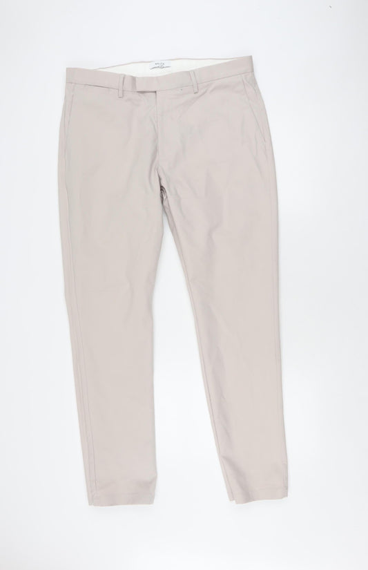 Reiss Women's Beige Straight Trousers Size 36 - Business Casual