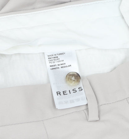 Reiss Women's Beige Straight Trousers Size 36 - Business Casual