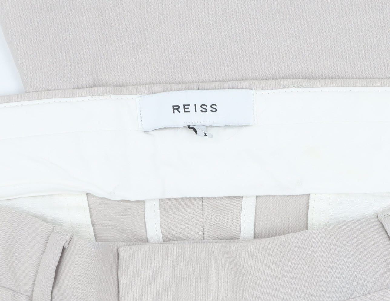 Reiss Women's Beige Straight Trousers Size 36 - Business Casual