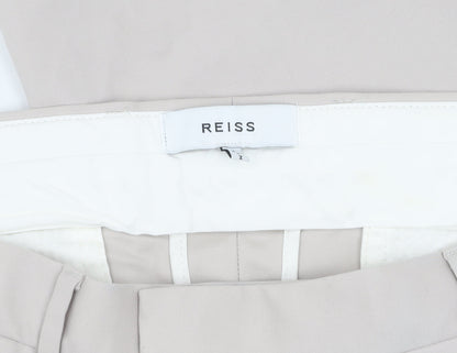Reiss Women's Beige Straight Trousers Size 36 - Business Casual