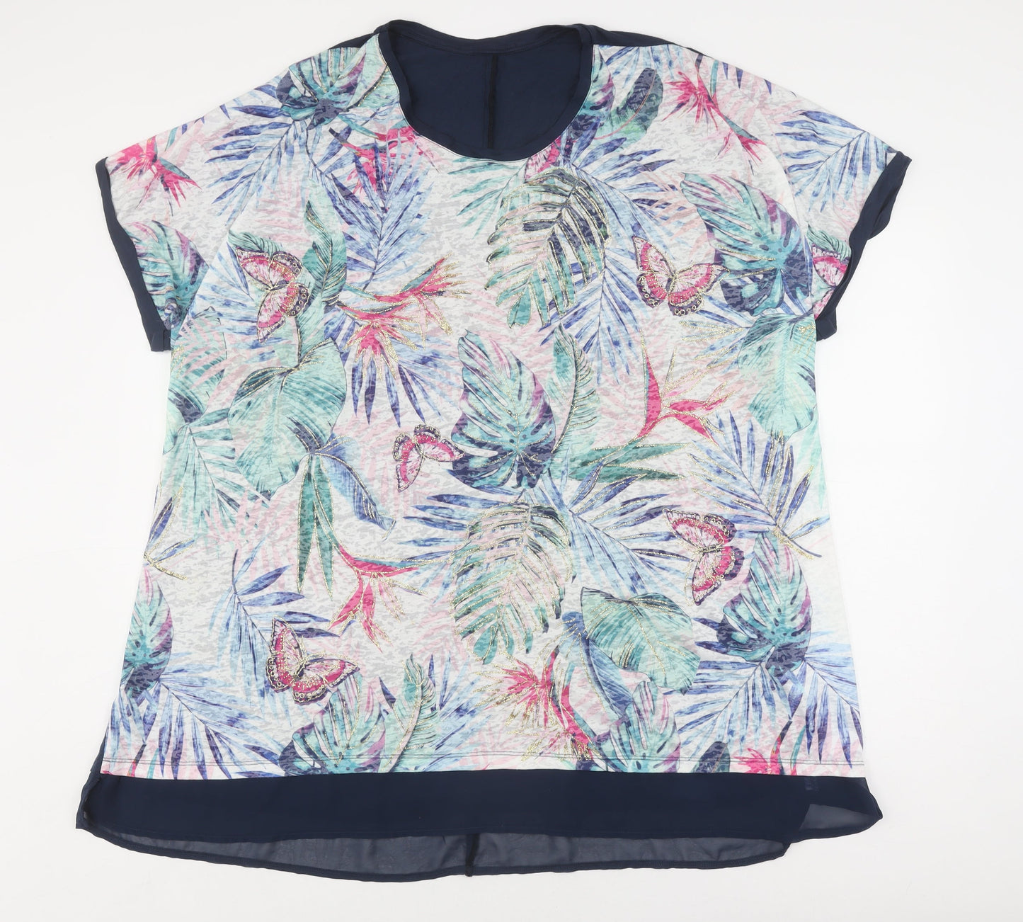 Womens UK Size 2 Yours Multicoloured Basic Blouse