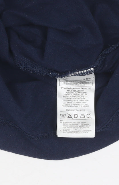 Adidas Men's Blue Short Sleeve Crew Neck T-Shirt, Size S