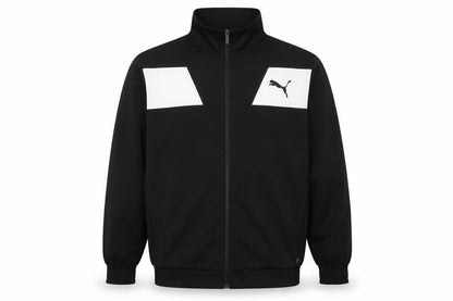 Front view of Puma Men's Black Track Jacket L - Gym & Training Style