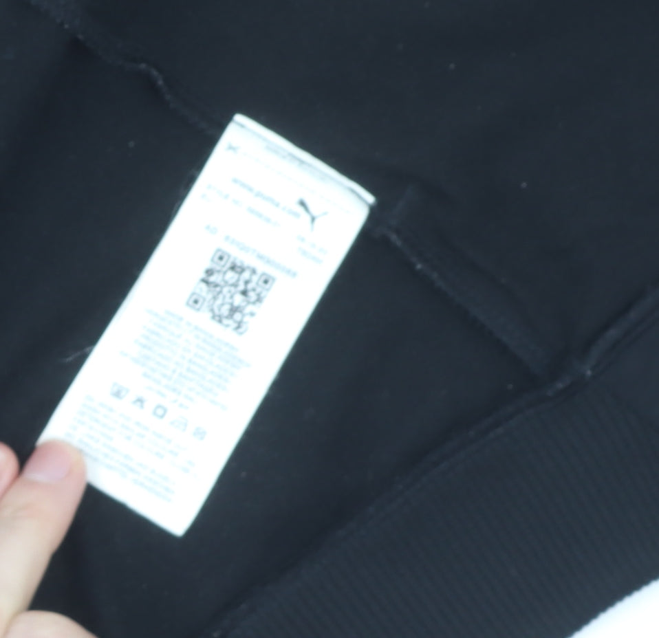 Brand and care label for Puma Men's Black Track Jacket L - Gym & Training Style