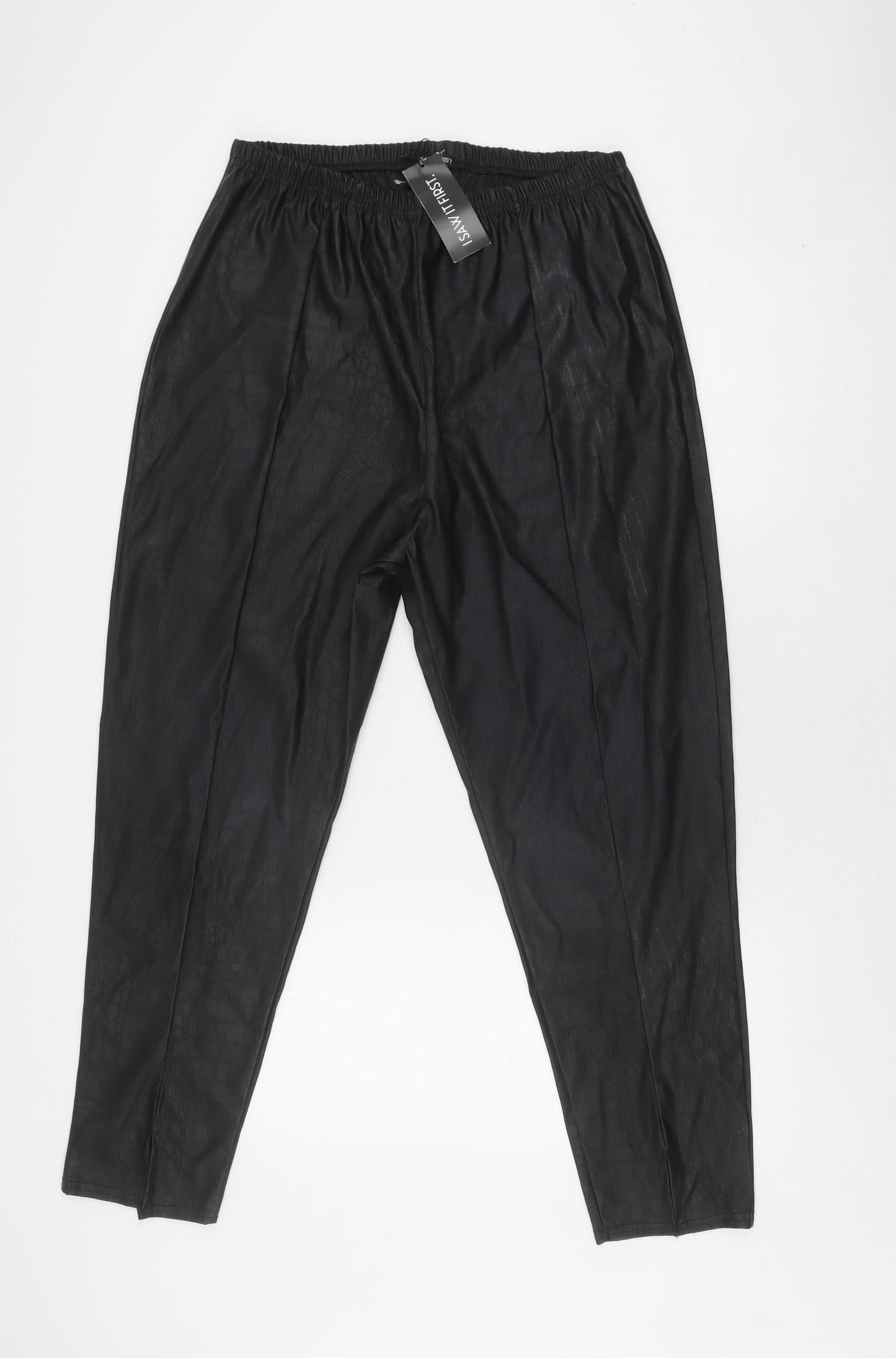 Womens UK Size L I SAW IT FIRST Regular Fit Casual Black Trousers