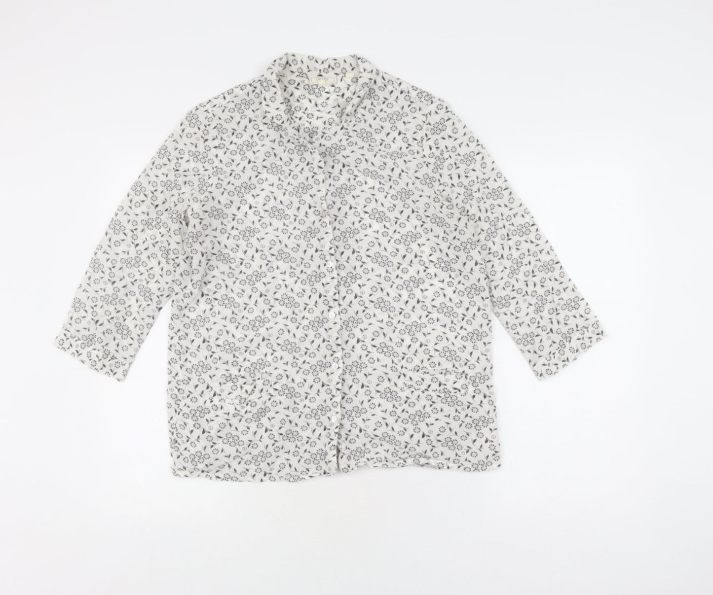 Womens UK Size 10 Fat Face White Basic Button-Up