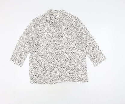 Womens UK Size 10 Fat Face White Basic Button-Up
