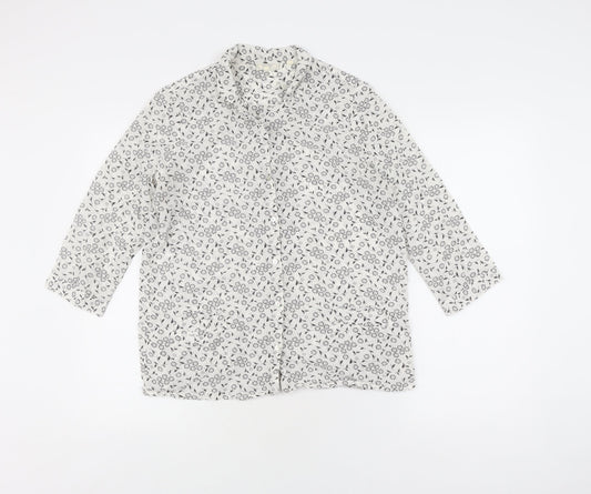 Womens UK Size 10 Fat Face White Basic Button-Up