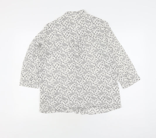 Womens UK Size 10 Fat Face White Basic Button-Up
