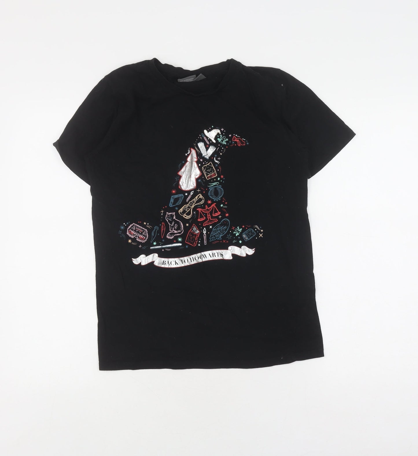 Harry Potter Boys Black Graphic T-Shirt in Size S