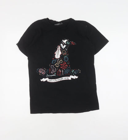 Harry Potter Boys Black Graphic T-Shirt in Size S