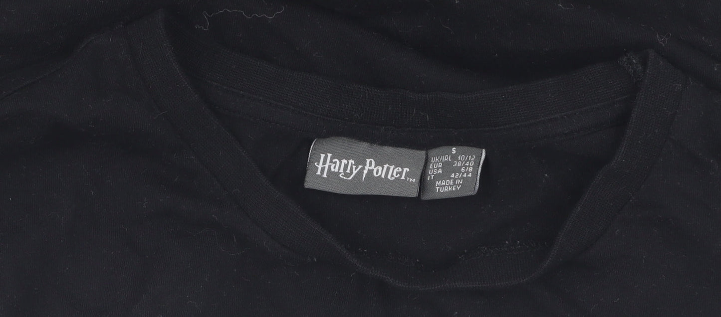 Harry Potter Boys Black Graphic T-Shirt in Size S