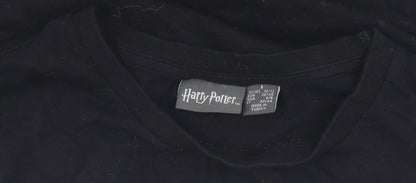 Harry Potter Boys Black Graphic T-Shirt in Size S