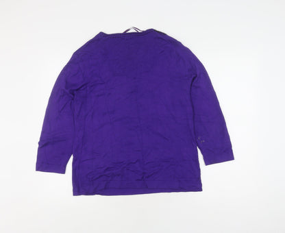 East Women’s Purple Beaded Pullover Jumper Size 18