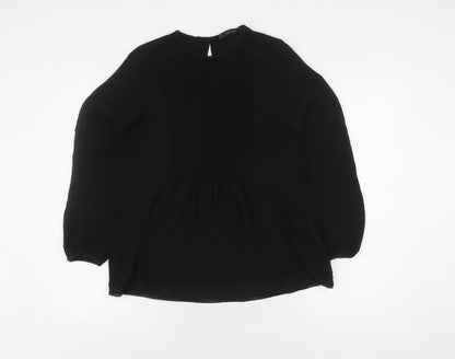 Womens UK Size S Zara Black Basic Blouse