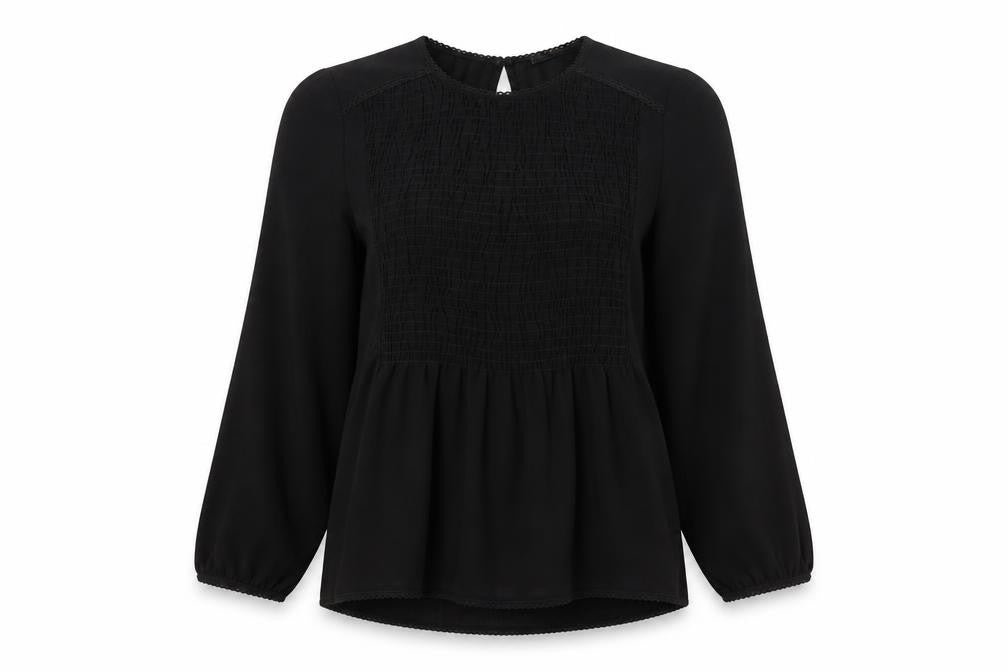 Womens UK Size S Zara Black Basic Blouse
