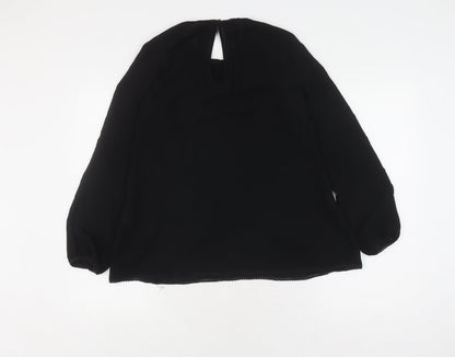 Womens UK Size S Zara Black Basic Blouse